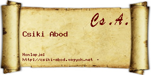 Csiki Abod névjegykártya